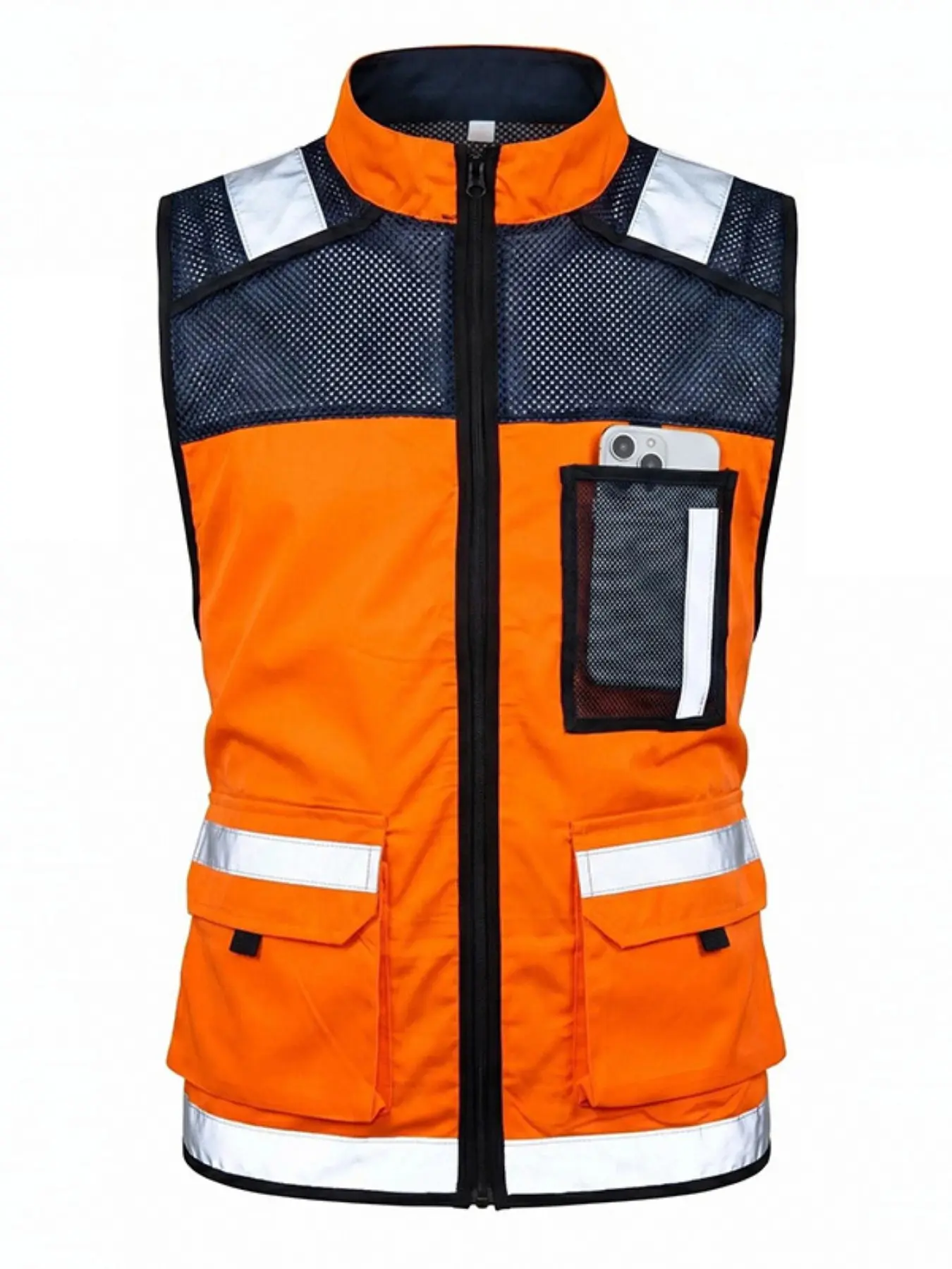 Ayghk Reflective Vest for Men, Safety Gear for Cycling and Driving, Fluorescent Jacket for Construction Sites, High Visibility Clothing