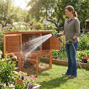 Garvee Heavy Duty Stainless Steel Garden Hose with 10-Function Nozzle, No-Kink, Rust-Proof, Flexible & Lightweight Metal Hose Featuring Solid Brass 3/4'' Connectors, Available in Lengths from 25FT to 150FT for Yard, Outdoor, and Car Washing