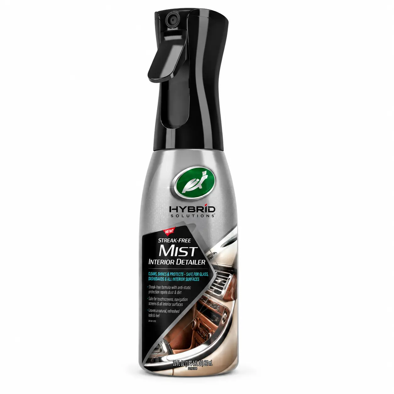 Turtle Wax Hybrid Solutions Streak-Free Mist Car Interior Detailer Spray Bottle - Detailing Products for Car Interior Cleaning, Leather/Fabric, Seats, Dashboards, Conditioning, Protects, Restores Factory Look, Interior Detailer Restorer