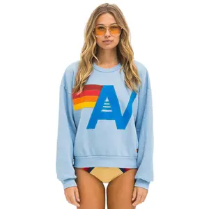LOGO STITCH RELAXED CREW SWEATSHIRT - ICE