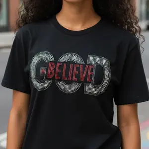 Believe in God Rhinestone T-Shirt