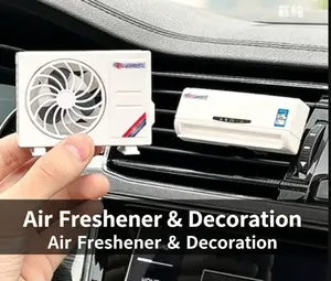 Dashboard & Vent Dual-Use Air Conditioner Shaped Car Ornament, Natural Scent Sachet Included