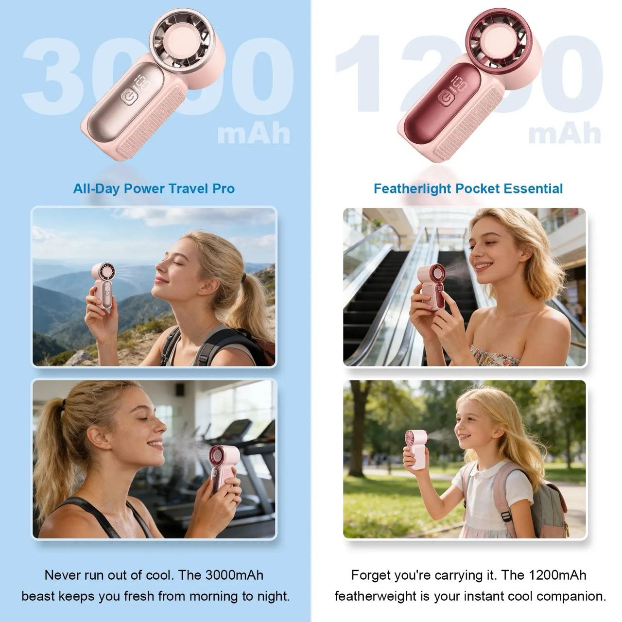 Mini Handheld Fan with LED Display – 6-Speed Turbo Pocket Fan for Women. USB Rechargeable, High-Speed Cooling for Travel & Makeup. Perfect Gift. Portable Refrigeration Mini Handheld Fan with LED Display – 6-Speed Turbo Pocket Fan for Women. USB Rechargeable, High-Speed Cooling for Travel & Makeup. Perfect Gift. Portable Refrigeration