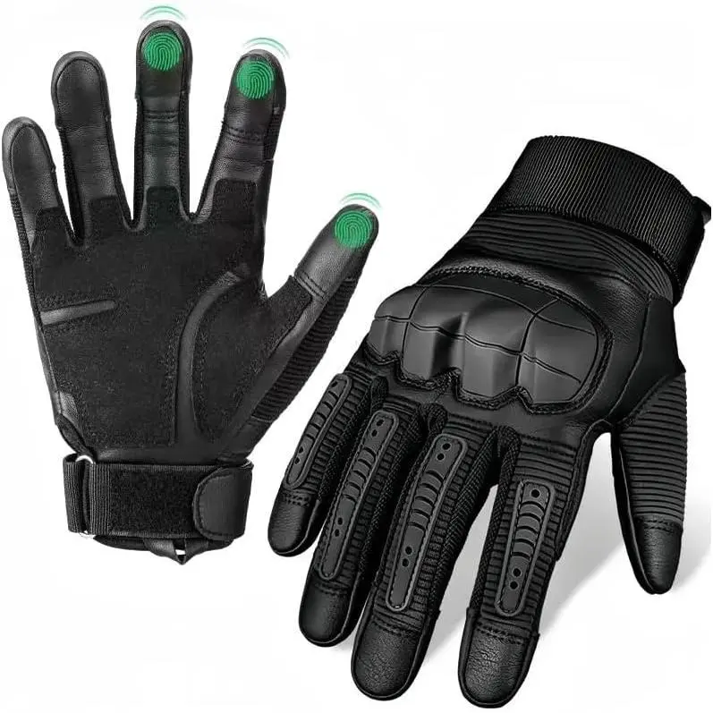 Hard Knuckle Tactical Gloves for Adults - Breathable & Quick-Drying Touchscreen Design with Adjustable & Secure Fit for Paintball & Motorcycle Riding