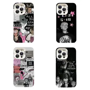 Rapper L-Lil Peep Phone Case Rap Aesthetic Collage Print Protective Case Compatible for iPhone 17 Promax 16 15 14 13 12 11 and for Samsung S21-S25 Best Gift for Music Fans