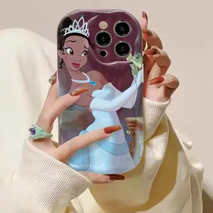 1pc  Series phone case, The theme is Princess Tiana  princess animation film, for iPhone 17 Air 16 15 14 13 12 11 Pro Max Plus promax plus-Cute cartoon designs, Mother's Day gifts, birthday gifts, other holiday gifts.