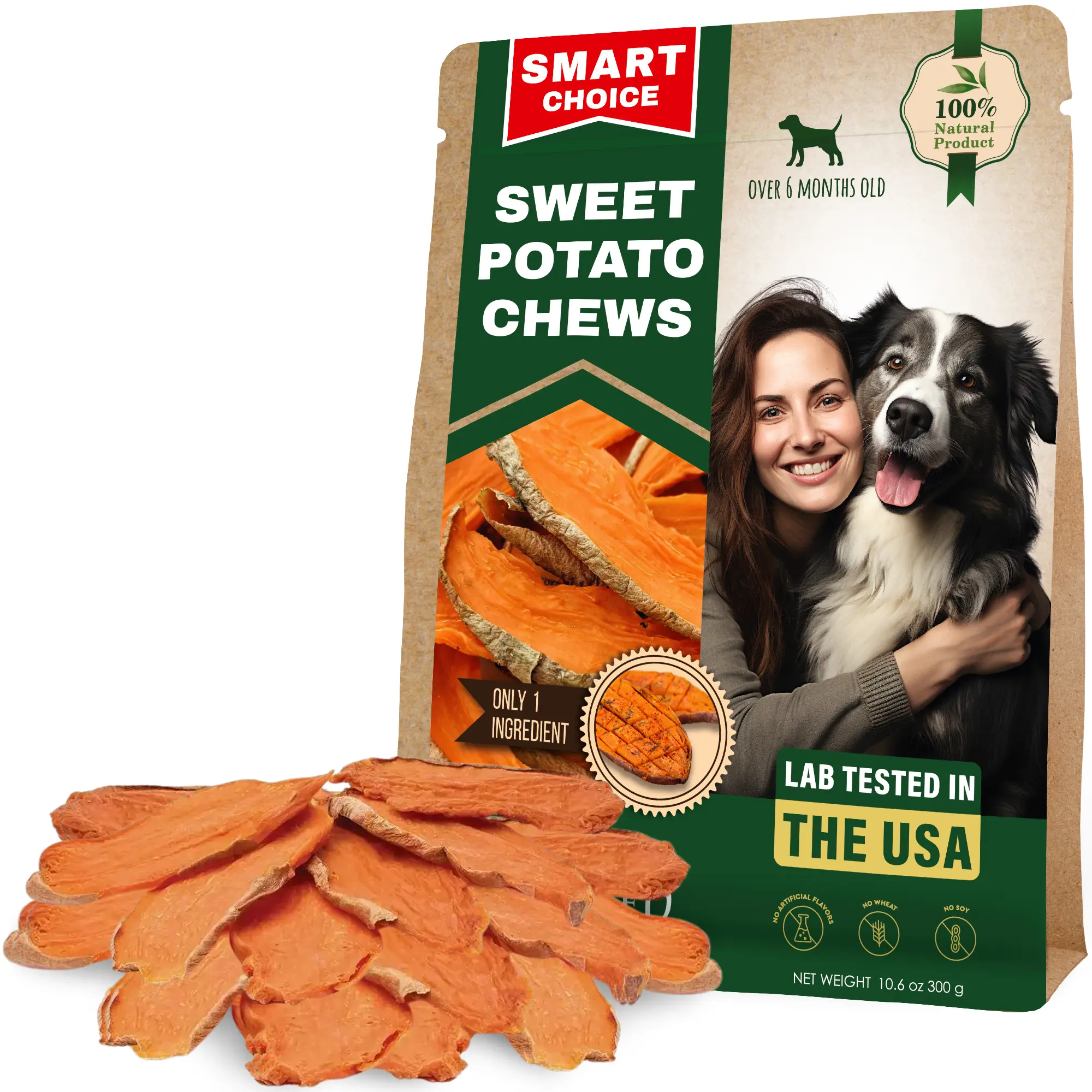 Sweet Potato Dog Treats Chips - All Natural Pet Snack Chews Training