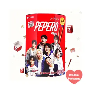 LOTTE Pepero Original Chocolate Cookie Sticks - 6 Packs (180g) - Korean Snack, Stray Kids Official Merch