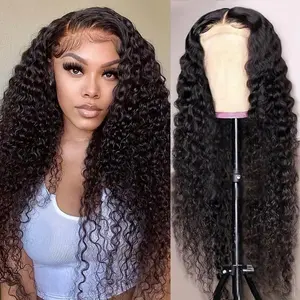 “26” Natural Black Deep Wave Lace Front Wig, Women’s Bohemian Hairpiece, High-Density Synthetic Fiber, Lace Front for Elegant Daily & Special Occasions”