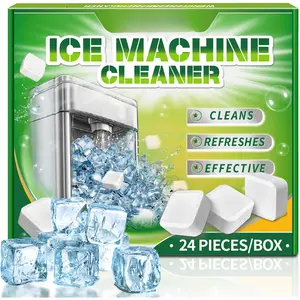 Ice Machine Cleaner Maker Descaler - 24 Unscented Clean Tablets Compatible with Opal, , GE Profile,Nickel Safe Scale Remover for Countertop, Nugget Ice Makers - Bulk 1 Year