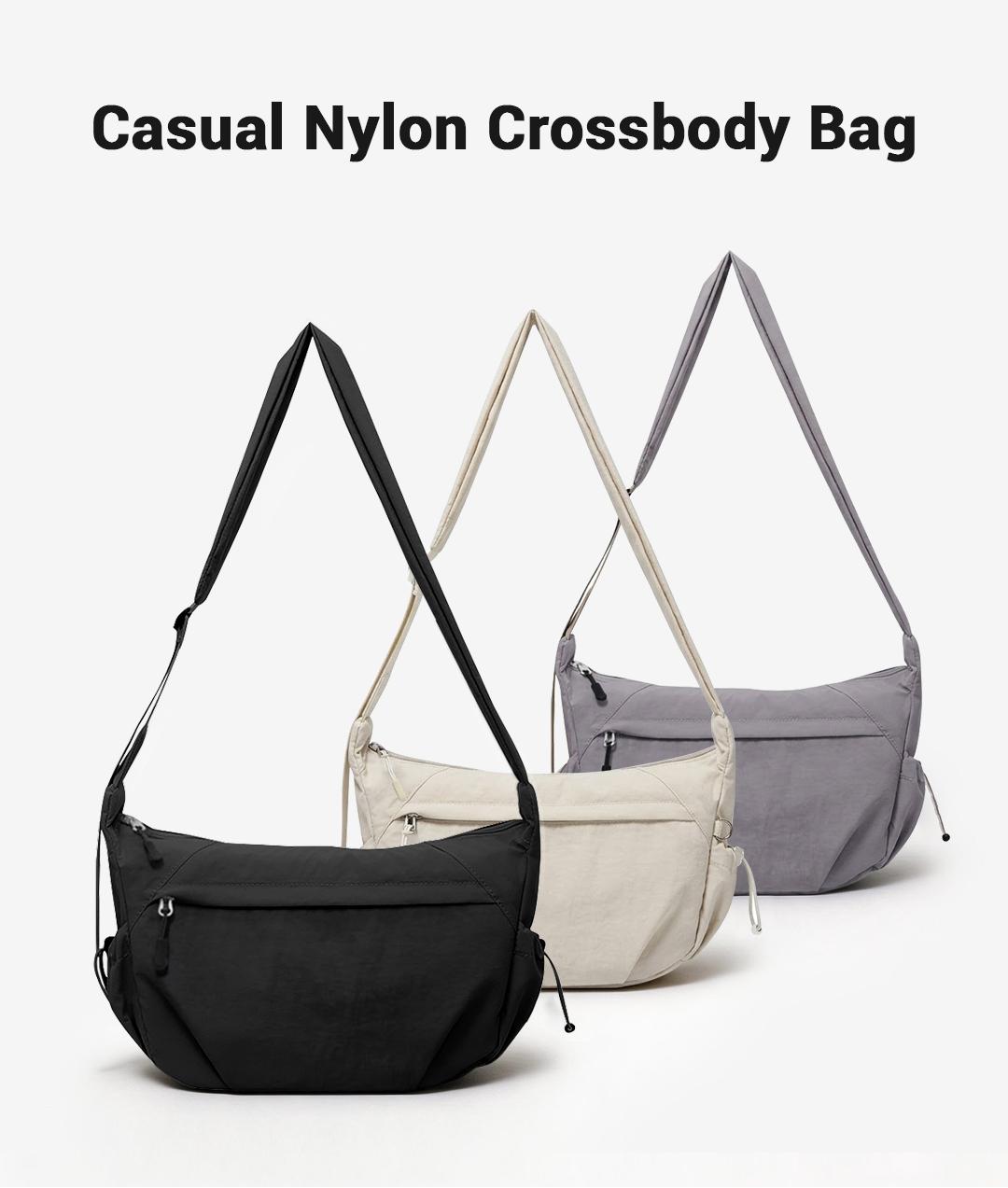 Lightweight Nylon Crossbody & Handheld Bag - Spacious, Multi-Pocket for Daily Commute