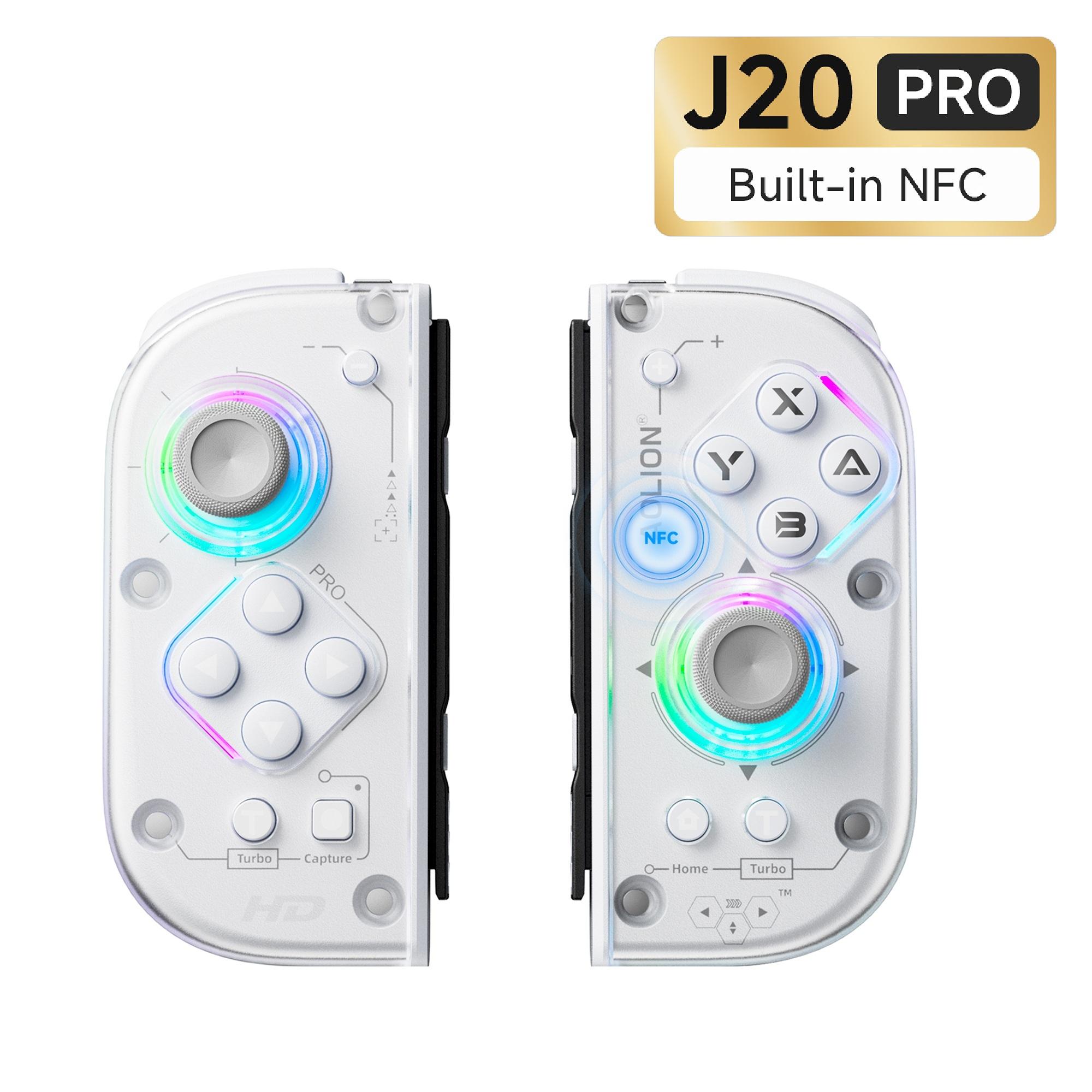 AOLION J20 Detachable Handheld Controller for Switch – Designed for Switch & Switch OLED Handheld Mode, Bluetooth Compatible with Switch 2, Hall Effect Joysticks, RGB Lighting, Clicky Mechanical Buttons, Motion Control, Ergonomic Grip, Transparent Shell AOLION J20 Detachable Handheld Controller for Switch – Designed for Switch & Switch OLED Handheld Mode, Bluetooth Compatible with Switch 2, Hall Effect Joysticks, RGB Lighting, Clicky Mechanical Buttons, Motion Control, Ergonomic Grip, Transparent Shell