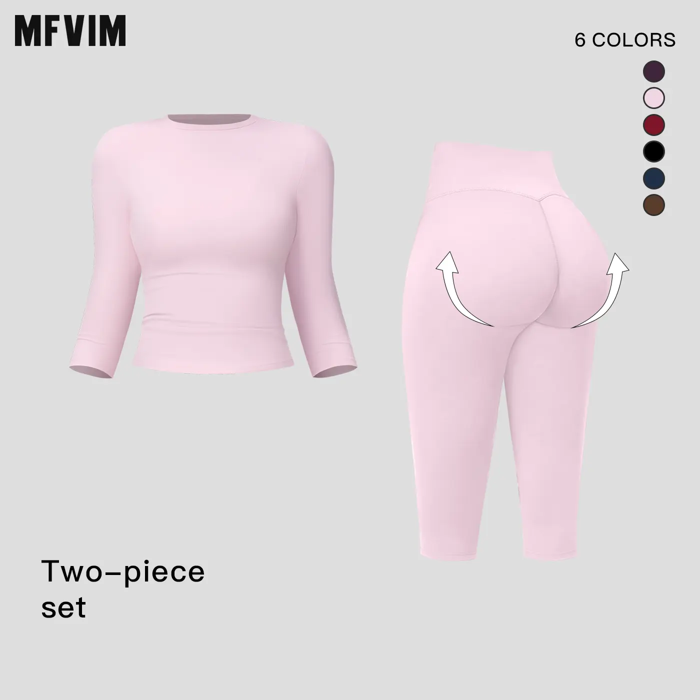 MFVIM Women’s New Fuzzy Sports Set – High-Waisted Slim Fit Two-Piece Outfit for Pilates Training, Running, Fitness, and Yoga