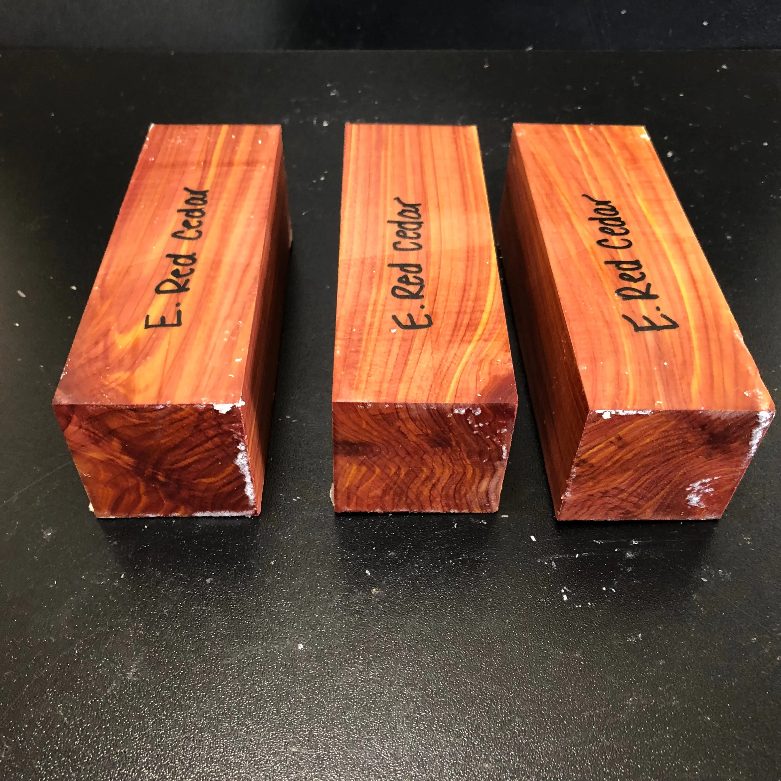 2"x2"x6" KD Eastern Red Cedar (3pcs) Wood Spindle Turning Blank (#0028)