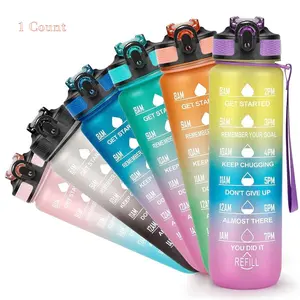 1L Sports Water Bottle with Straw, Hydration Tumbler, Leak-Proof BPA-Free Design, Ideal for Gym Yoga School, Motivational Drinking Flask, Leakproof Water Bottle