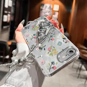 1 Piece iPhone 7 Phone CasesSmall flowers Butterfly stand and lanyard Pattern Casual Ready Comfortable feel Suitable For iPhone 7 Case With Lightweight