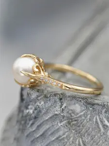 Faux Pearl Decorated Ring, Elegant Simple Ring for Women for Party, Daily Clothing Decor, Wedding Engagement Anniversary Party Jewelry Gifts, Unique Rings, Fashion Rings