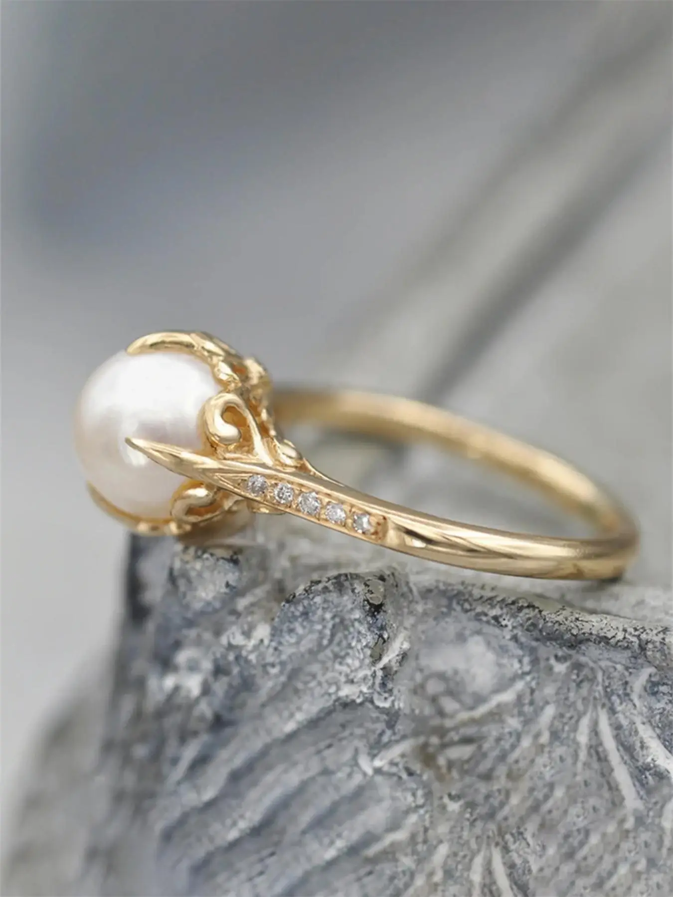 Faux Pearl Decorated Ring, Elegant Simple Ring for Women for Party, Daily Clothing Decor, Wedding Engagement Anniversary Party Jewelry Gifts, Unique R