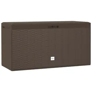 vidaXL Outdoor Storage Box, Deck Box with Lid, Patio Cabinet, Storage Chest for Outdoor Cushions Throw Pillows Garden Tools Pool Supplies, Brown 49447