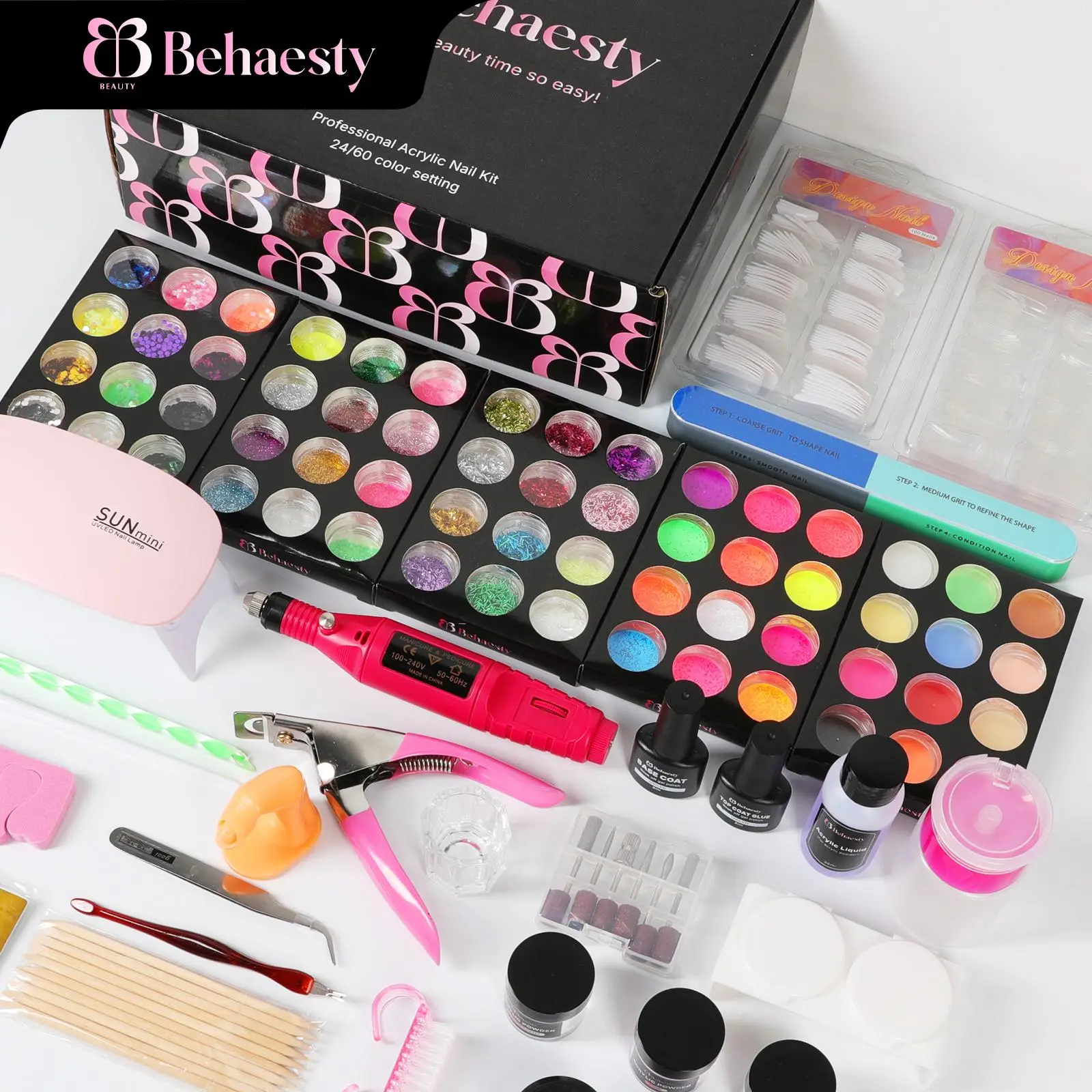 Professional Beginner Acrylic Nail Kit Wih Everything Nail Art Gift Cutics Comfort Manicure ginger brand nails