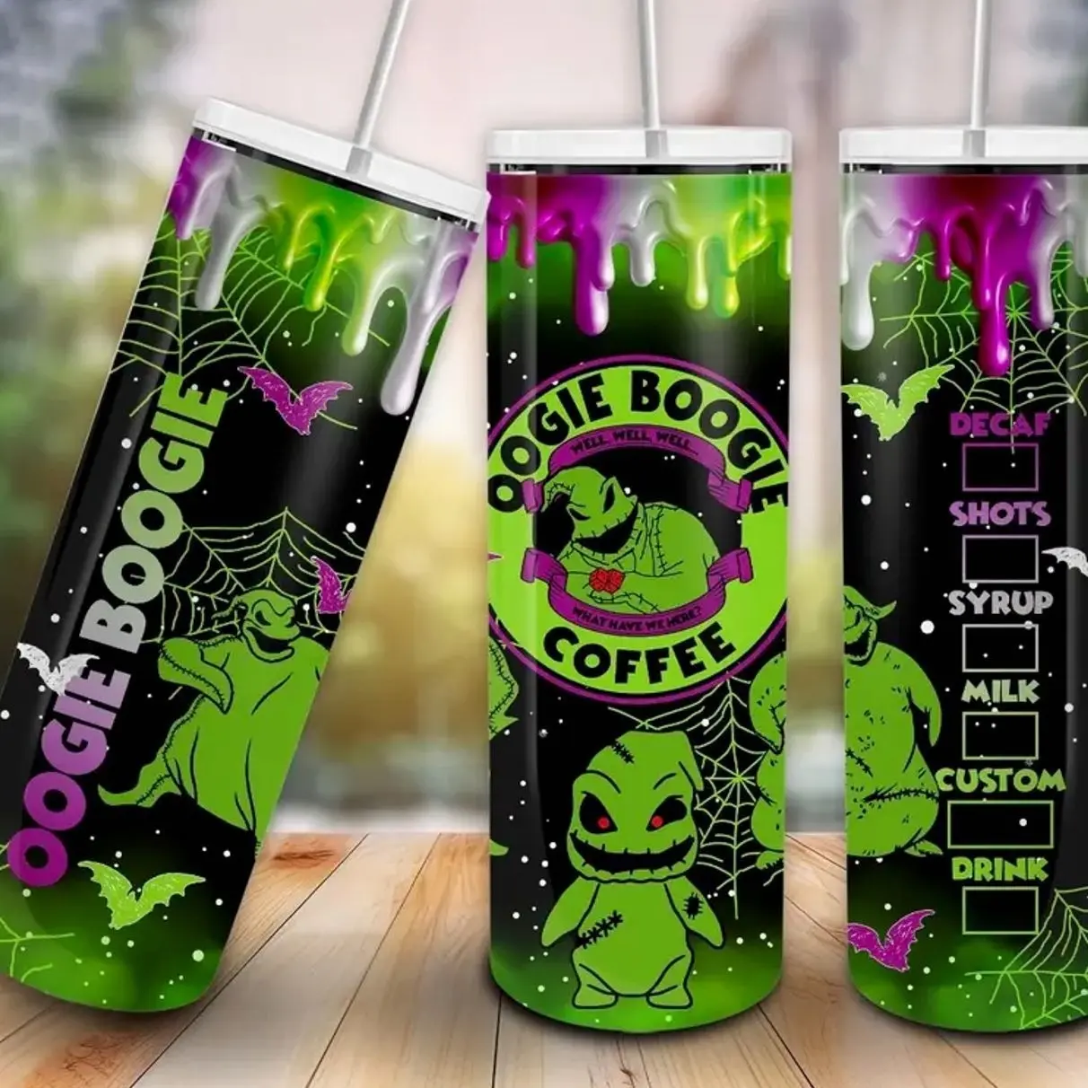 Oogie Boogie Inspired 20oz/30oz/40oz Stainless Steel Tumbler with Handle – Double Wall Vacuum Insulated Travel Mug, Spooky Halloween Fan Gift