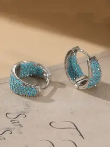 Elegant U-Shaped Palace Synthetic Turquoise Earrings, Baroque Mini Inlay, Banquet Queen Jewelry, Social Party Accessories, Luxury Birthday Gift