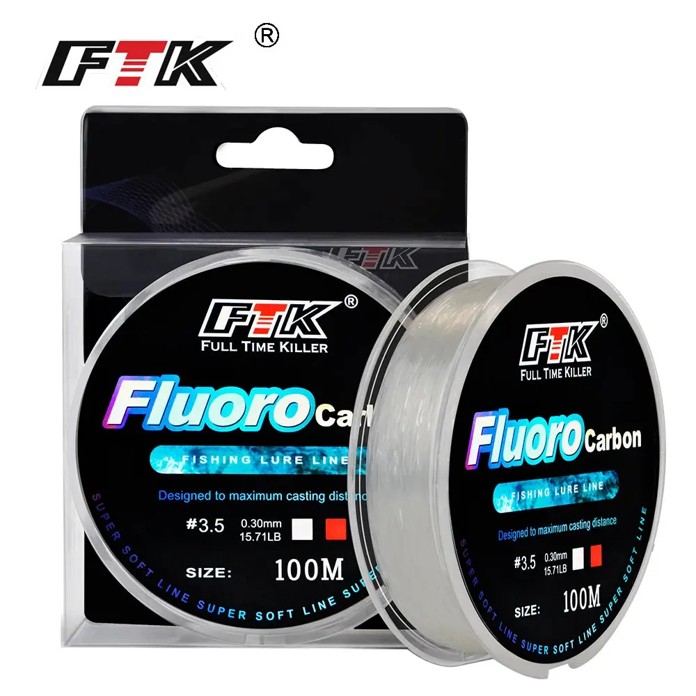 FTK 100m Fluorocarbon Leader Line – 4.13–34.32 lb Test