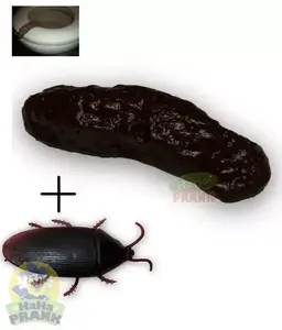 Party Pooper Fake Human Poop with Cockroach - Fake Realistic Poop Turd Poo Joke