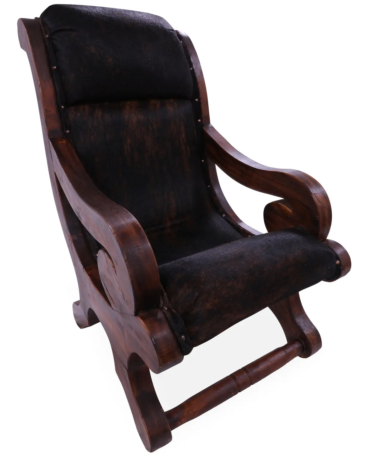 Reclaimed Wood Hair-On Cowhide Handcrafted Chair - C192-FC