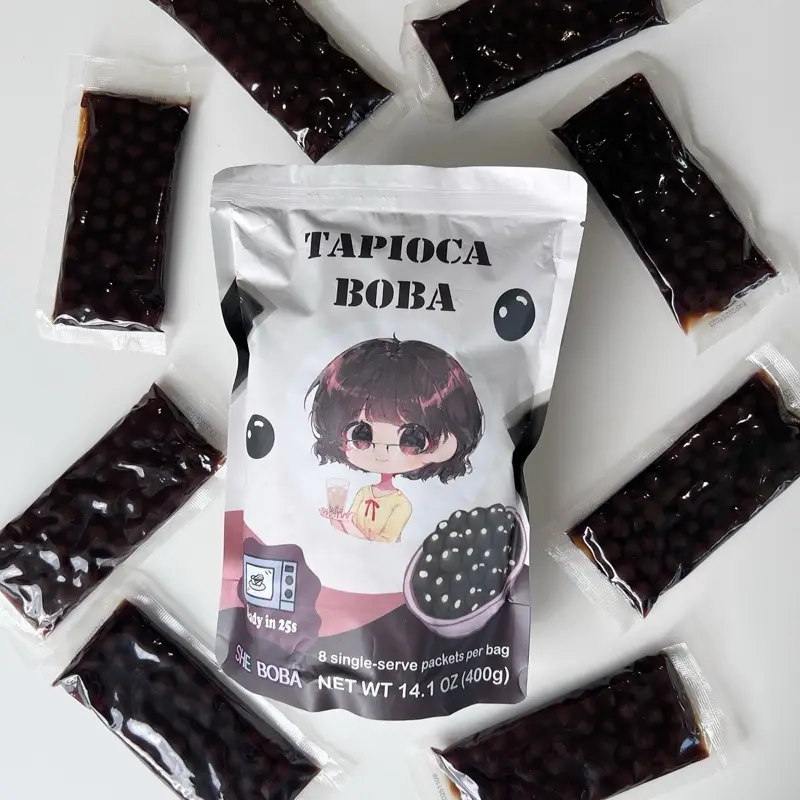 [Ms Shi & Mr He] Tapioca Boba - 8 Individual Servings of Instant Boba (new)