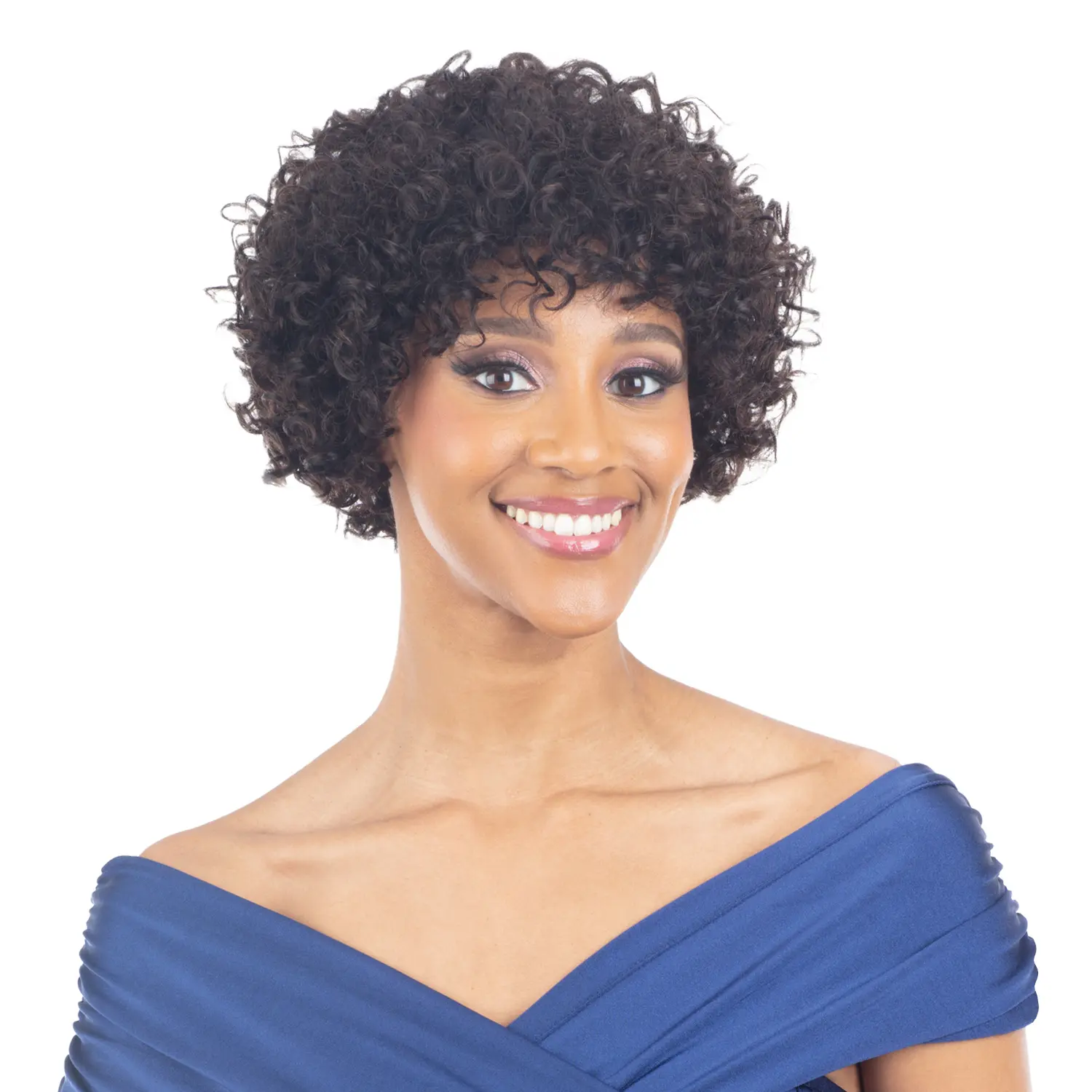 SNG Curly Naked Brazilian Natural Human Hair Premium Unisex Wig Ellie, with Hair Care Instruction