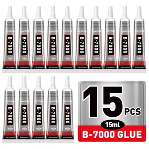15 PCS 15ml Clear Glue with Precision Tip for Rhinestone Nail Craft Jewelry Making Nail Art DIY Makeup Shoes