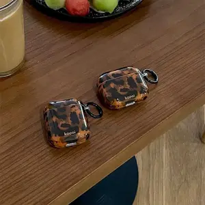 Fashion Leopard Pattern Earphone Case, Anti-drop Earphone Protector Cover, Earphone Protective Case Compatible with AirPods