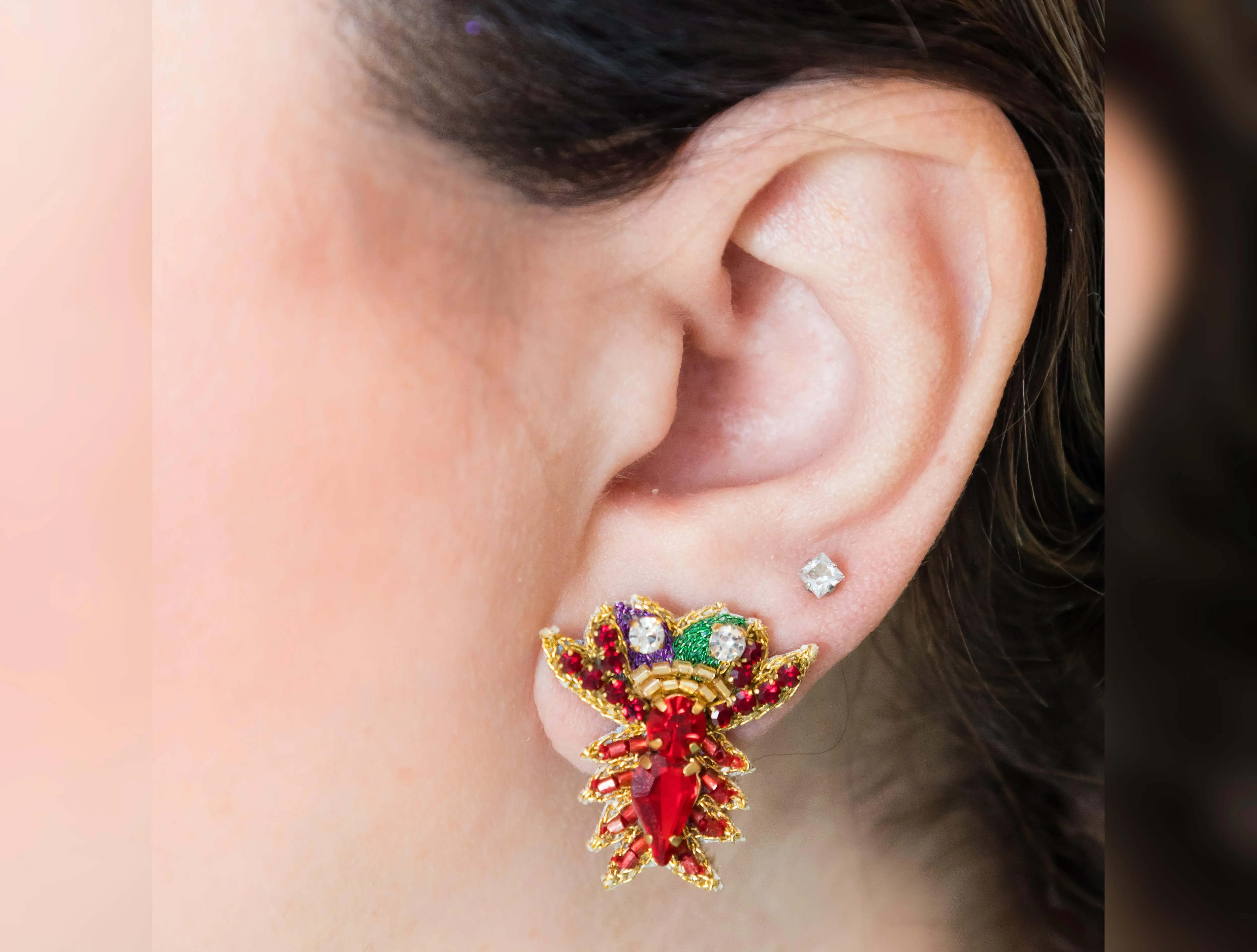 Mardi Gras Crawfish Luxe Studs
