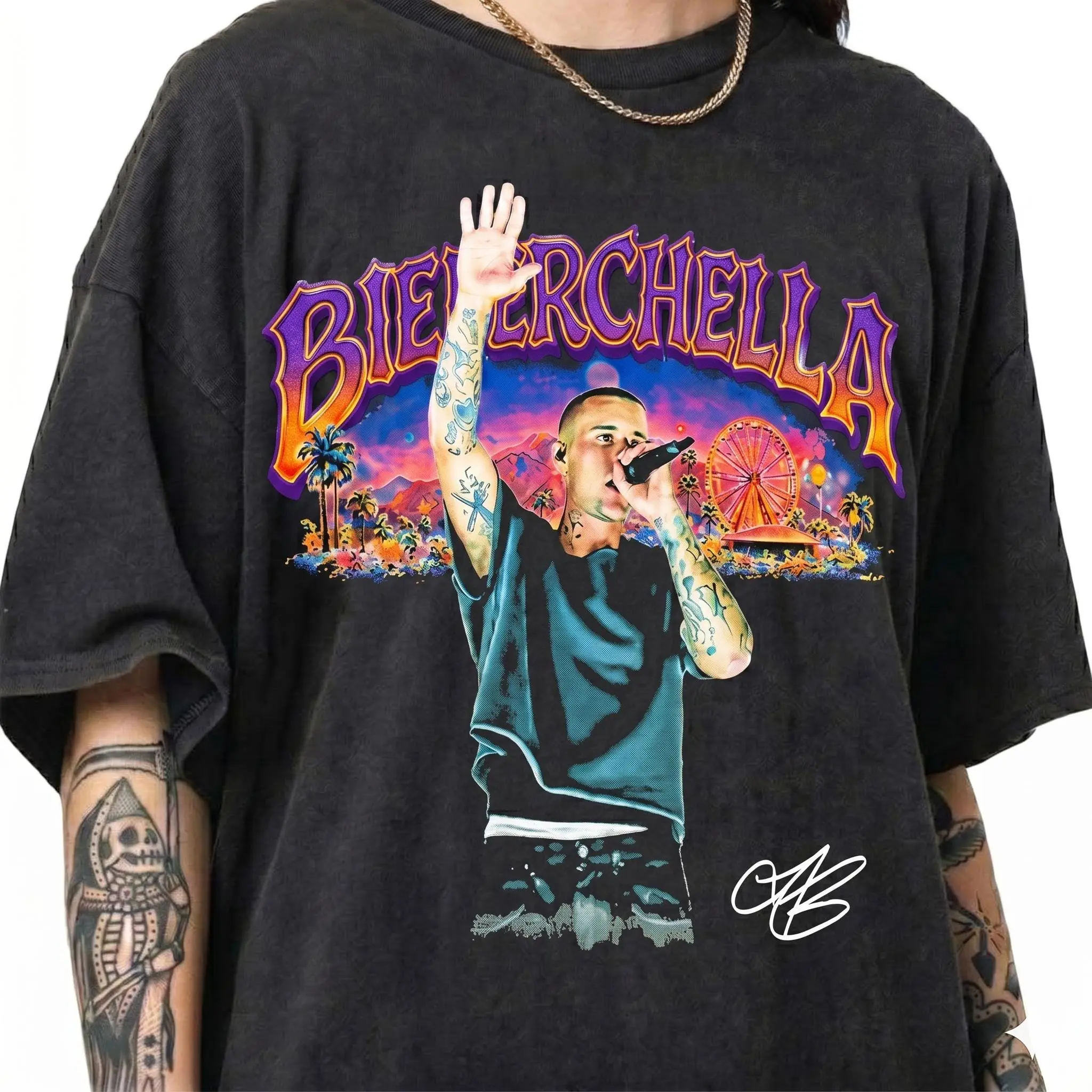 Vintage Bieber Coachella 2026 Fan Merch Shirt, Bieber Musical Journey Gift, Vintage Style Fan Tee, Fan Remake Tee, Unisex Top