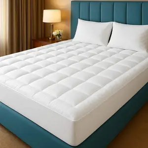 Extra Thick 4-Inch Mattress Topper – Ultra Soft Quilted Pad with Breathable Microfiber Filling, Deep Pocket 360° Elastic Skirt Fits 8-21 Inch Mattresses, Plush Back Support & Comfort for Better Sleep