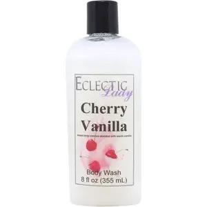 Cherry Vanilla Liquid Pearl Body Wash, 3 in 1 Use for Bubble Bath, Hand Soap & Body Wash