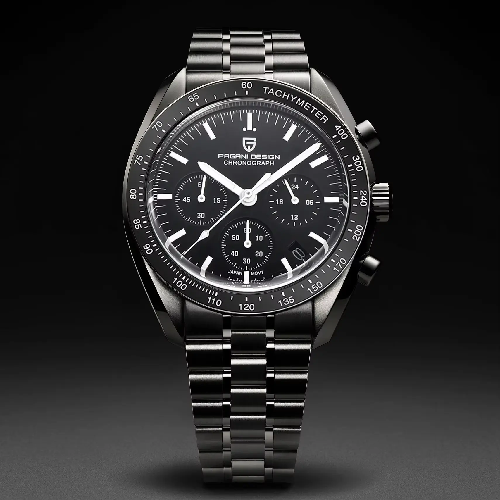 Crescent mens watch mens luxury automatic watch sapphire glass 100M waterproof watch chronograph