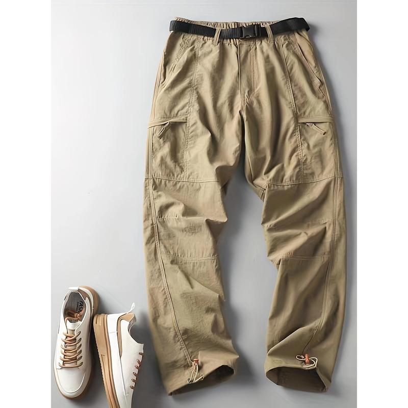 Four Seasons Thin, Multi-Pocket, Free Belt (Selected by the Knowledge), 180g/ ㎡   Polyester, Hiking & Outdoor Recreation Apparel |   Versatile Pants for Casual Attire |   Comfortable & Durable |   Ideal for Running, Camping, Fishing & Training