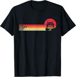 Mens Best Truckin Poppa Ever Retro Dad Trucker Big Rig Semi Cool T-Shirt - Tomasleza Shop 24B0BBSRGBXY