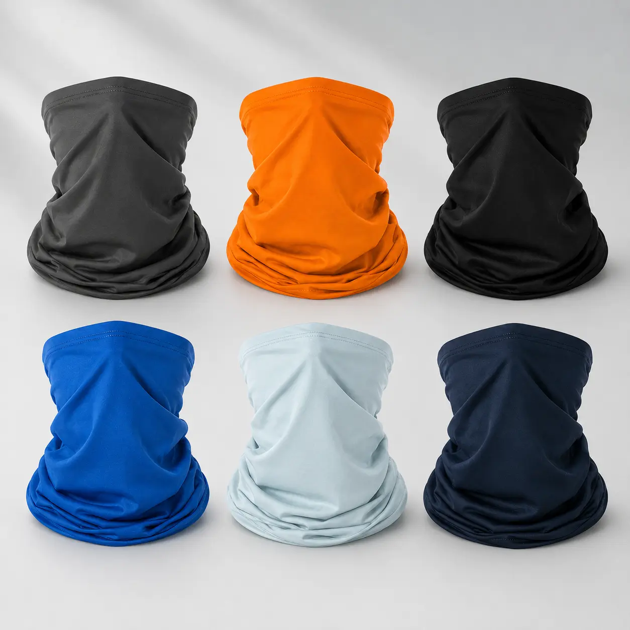 6 Pack Neck Gaiter Face Cover Balaclava for Men Women Breathable UV Sun Protection Bandana Headwear for Cycling Fishing Running Hiking