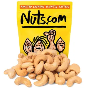 Nuts.com – Roasted Cashews (Lightly Salted) — Creamy & Savory Flavor, Healthy Snack for Adults & Kids, Good Source of Protein, Fiber, Calcium, Iron & Healthy Fats – Vegan & Gluten-Free – 2 Lb Bag