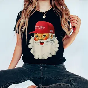 MAGA Shirt Funny Trump 2024 Christmas Xmas Santa Claus Face T-Shirt