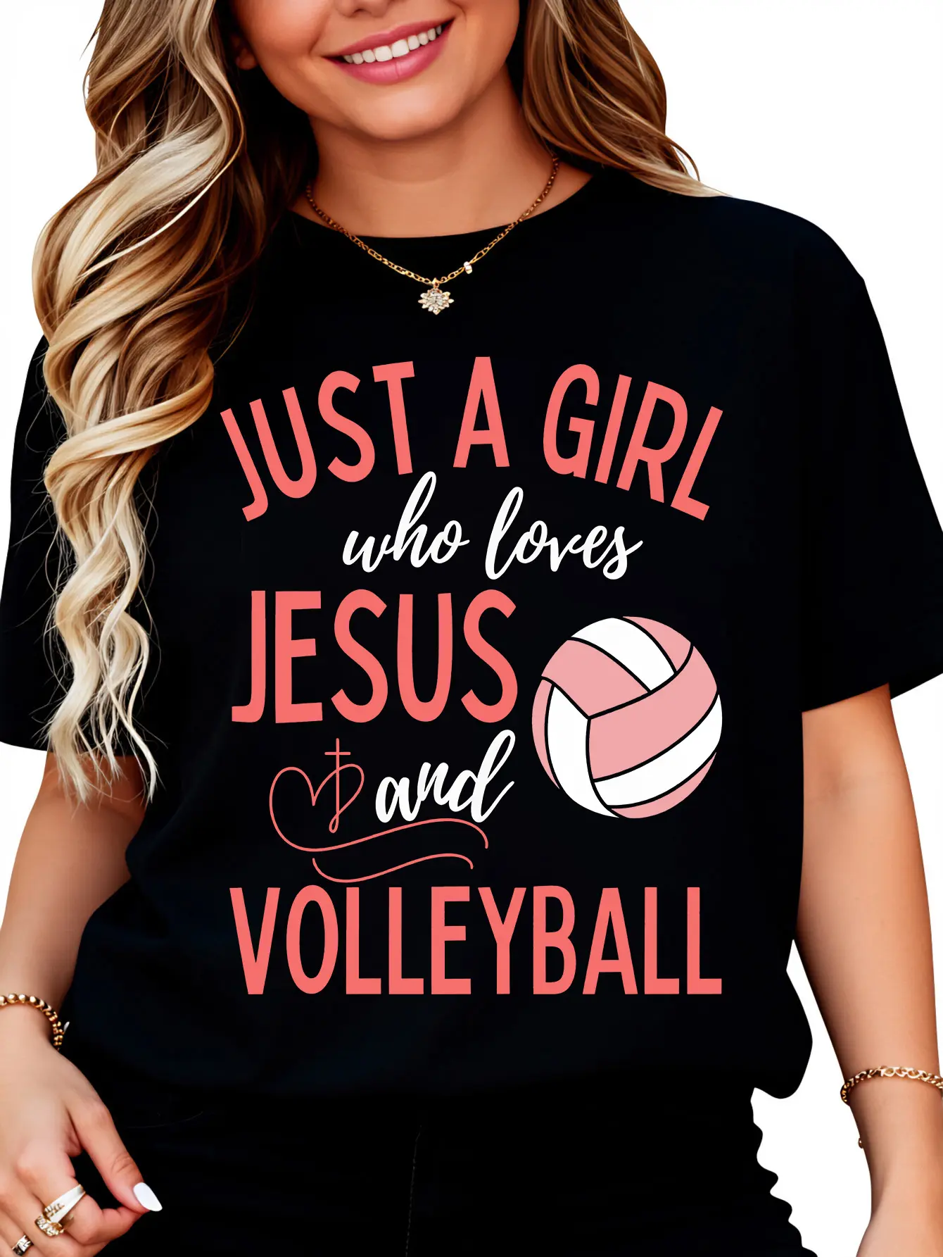100% Cotton Just A Girl Who Loves Volleyball Graphic T-Shirt For Men Women Casual Short Sleeve Comfort Tee