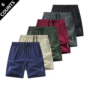 Men’s 6-piece summer short set — quick-drying, breathable, loose-fit bottoms for sports and casual jogging; TikTok Shop deals; 5-Sense Gifts for Him; plain beige menswear; tropical style