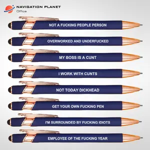 Office Humor Pen Set, Curse Word Pens for Work, Overworked and Underf*cked, Funny Employee Gift, Stress Relief Desk Supplies, Adult Sarcastic Office Gift