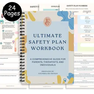 Safety Plan Workbook Manual, Mental Health Crisis Management Guide, Dbt Worksheets & Treatment Tools, Therapist Approved Resources
