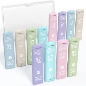 0.7mm Lead Refills for Mechanical Pencils, Pack of 720 PCS Black HB #2 Break Resistant, 12 Tubes of 0.7mm Lead, 60 Pieces per Tube