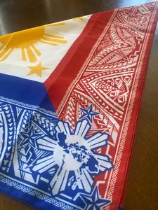 Philippines Filipino 3 Star and Sun Tribal Traditional Bandana 22" x 22"