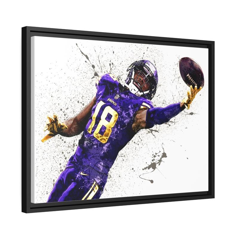 [UNFRAMED] Justin Jefferson The Catch Poster Capturing a Signature Moment, Minnesota Football Wall Art for Fans Home Decor